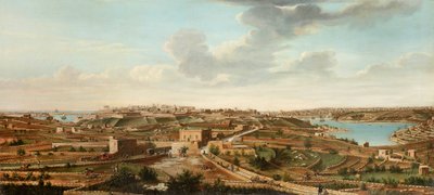 Una delle sette vedute di Valletta, Malta e dintorni, c.1753 da Alberto Pullicino